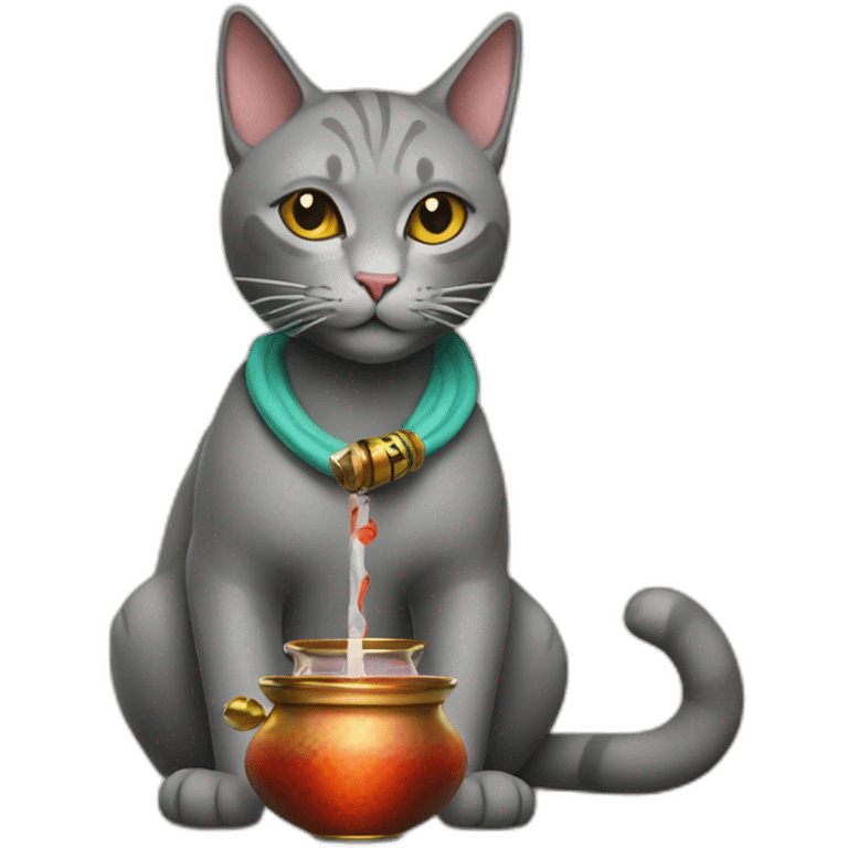 Cat with a shisha emoji