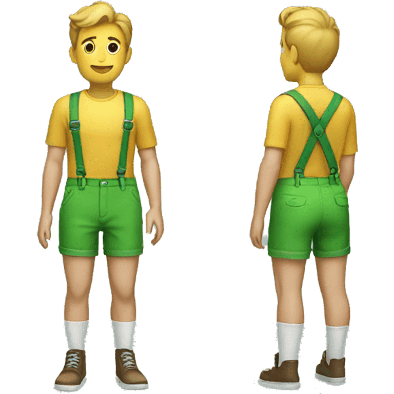 green shorts with suspenders emoji