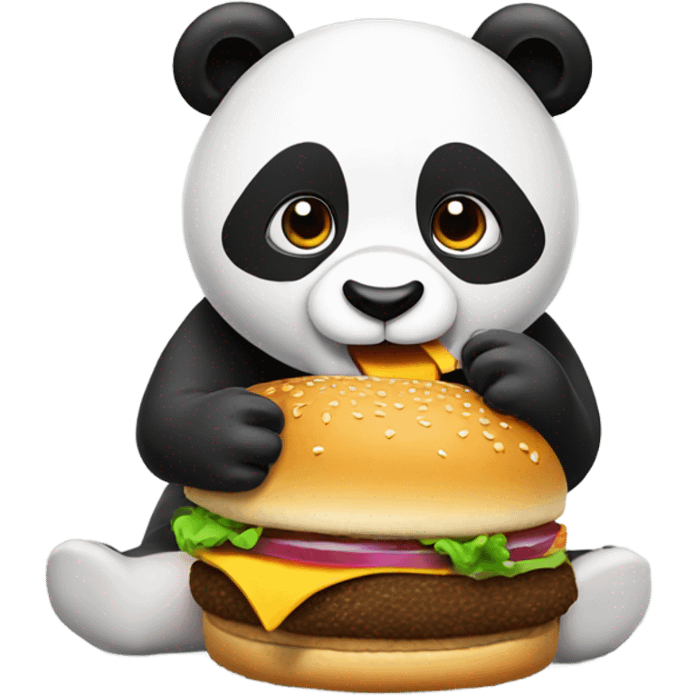 Panda eating burger emoji