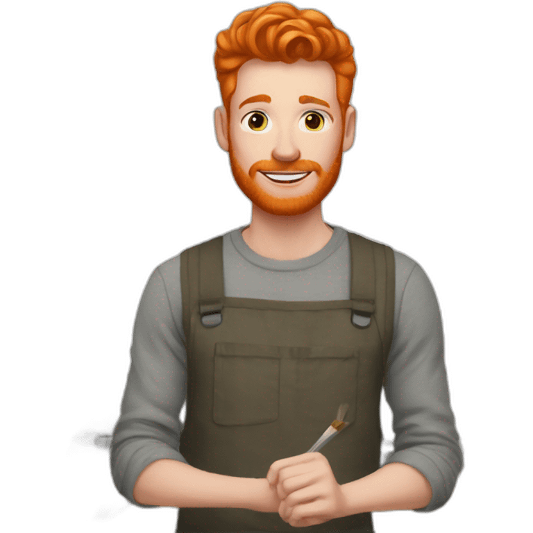 Ginger artist in his art studio emoji