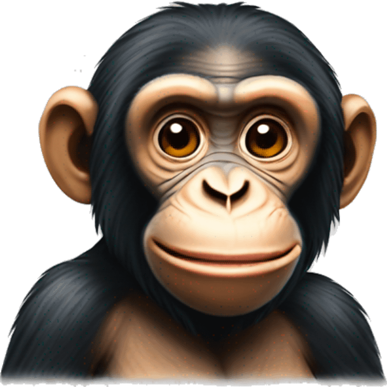 Chimpanse with malé gorila emoji