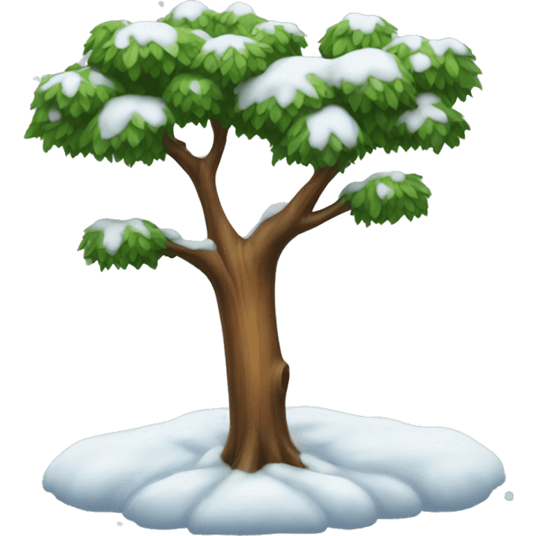 tree with snow emoji