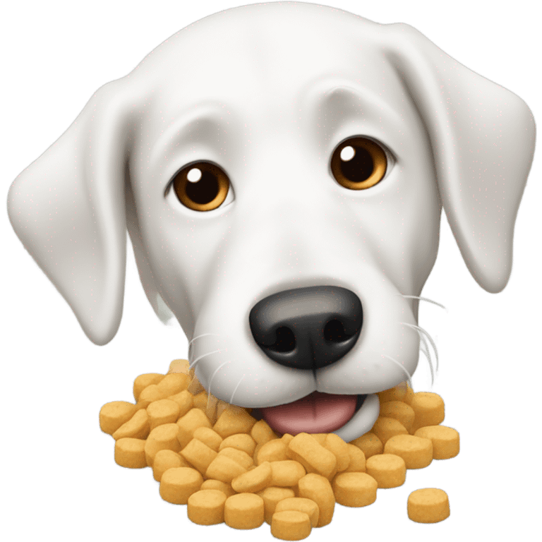 white-dog-eating-dogfood emoji