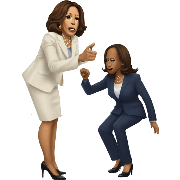 Kamala Harris playing à game with à contrôler  emoji