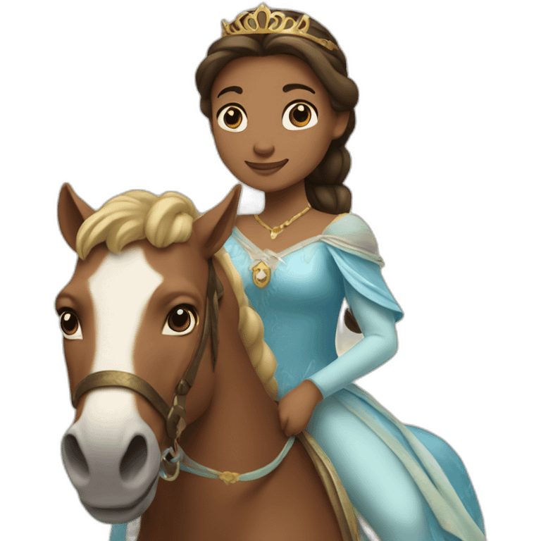 Princess carrying a horse in her arms emoji