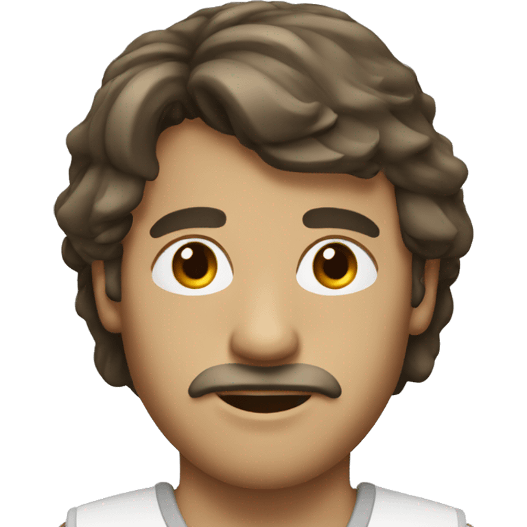 man with brown hair and mullet hairstyle emoji