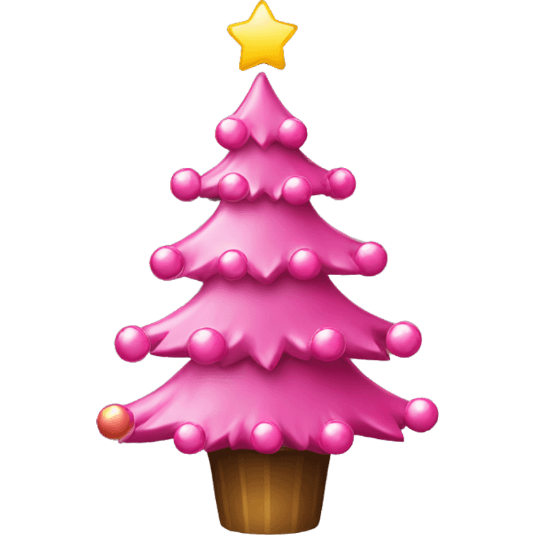 Christmas tree with pink decorations emoji