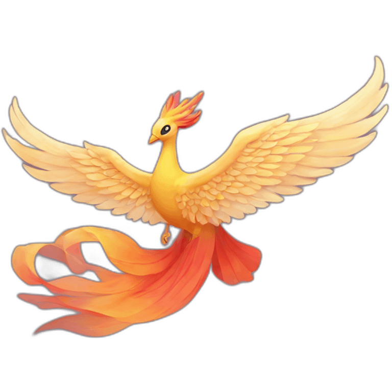 A phoenix in Hanfu is flying in the sky. emoji