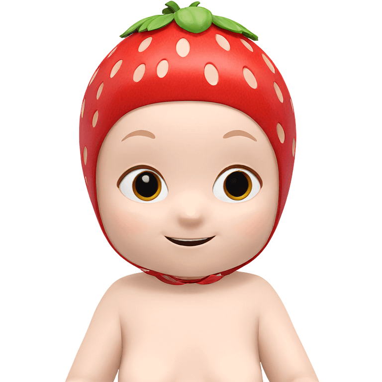 smiling girl with strawberries emoji