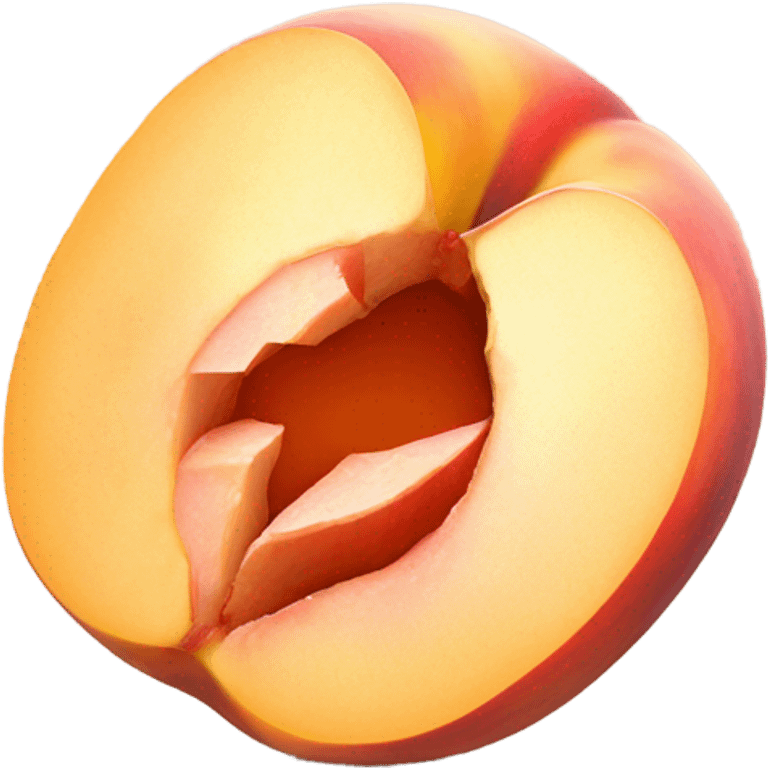 Peach with opening dripping white inside the middle to the end emoji