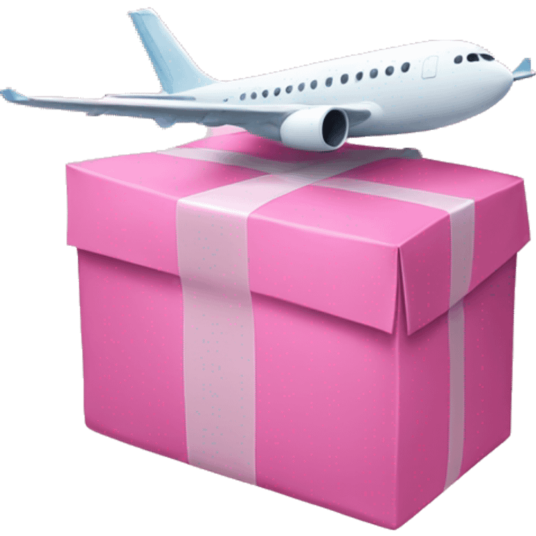 airplane is carrying a pink parcel   emoji