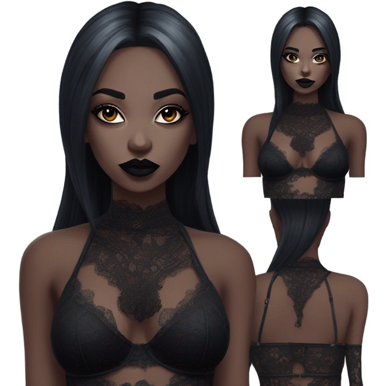 Hyper Realistic Goth victoria secret model emoji