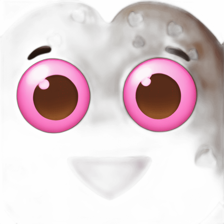 Dark brown cookie emoji with pink heart-shaped eyes emoji