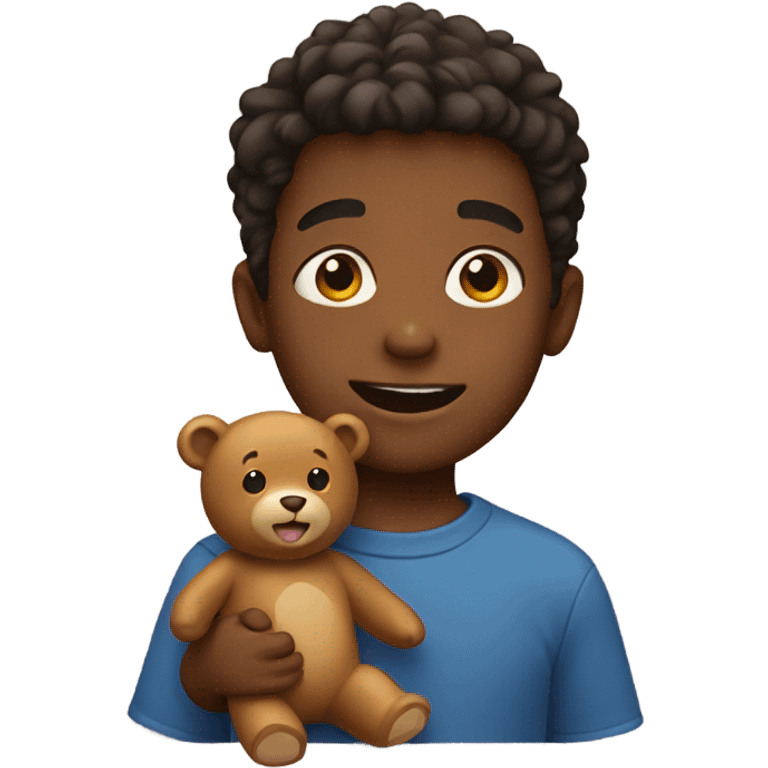 boy with a bear emoji