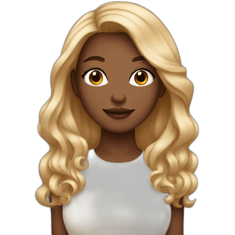 Beautiful woman, brown heard, skin white  emoji