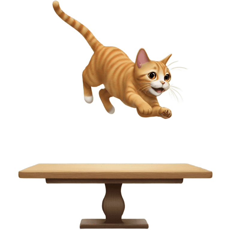 cat jumping on the table emoji