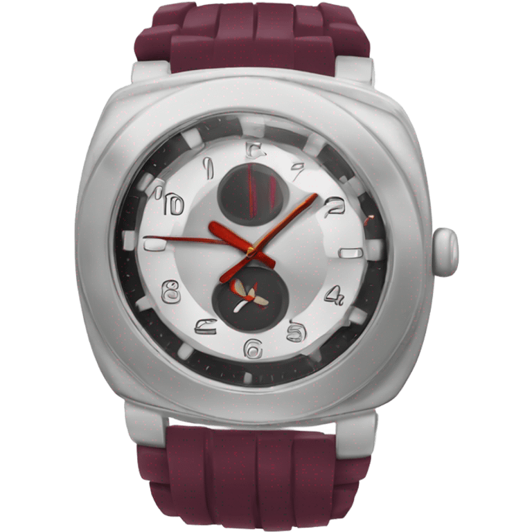 Une montre bordeaux connecter  emoji