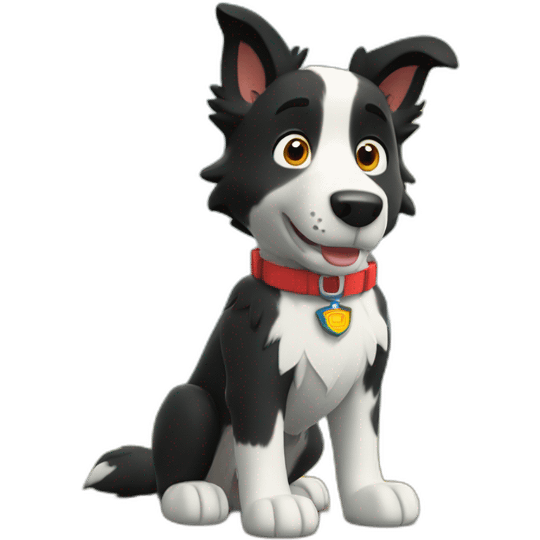 Border collie in paw patrol emoji