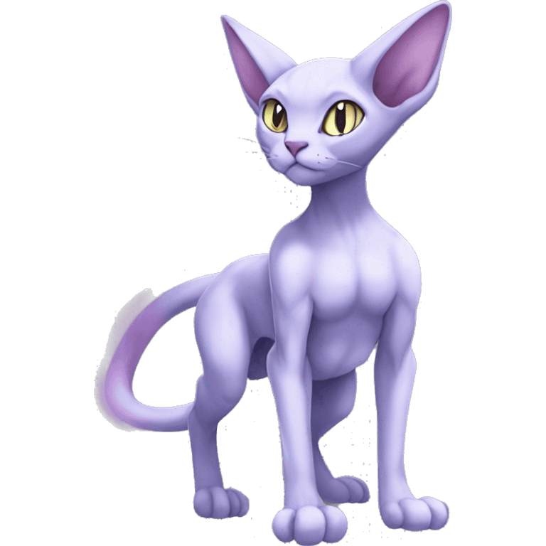 Anthro Mewtwo-Cat-Sphynx-Sona-Fakemon Nebula Full Body emoji