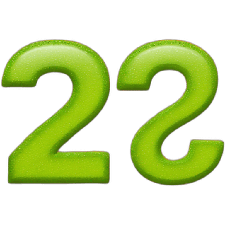 lime green number 7 logo on an orange background emoji