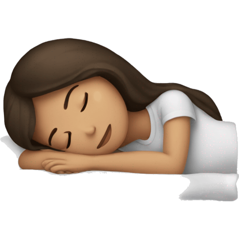 Brunette girl sleeping emoji