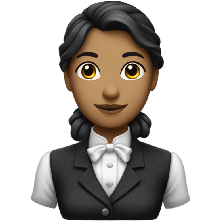 female butler with hair in ponytail emoji