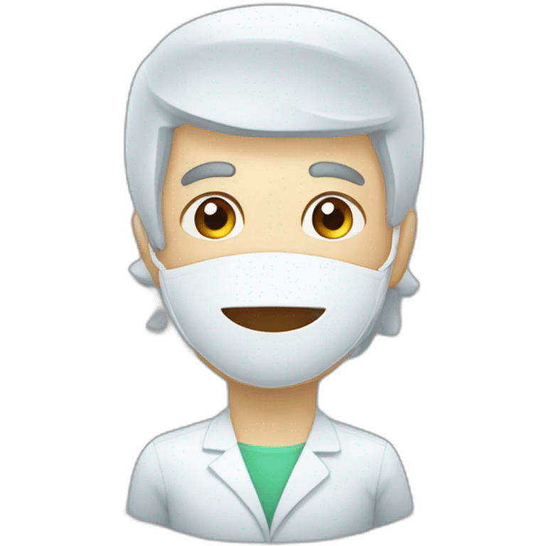 Farmacêutica atendendo idosa emoji