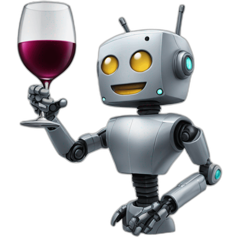 Robot drinking glass of wine emoji