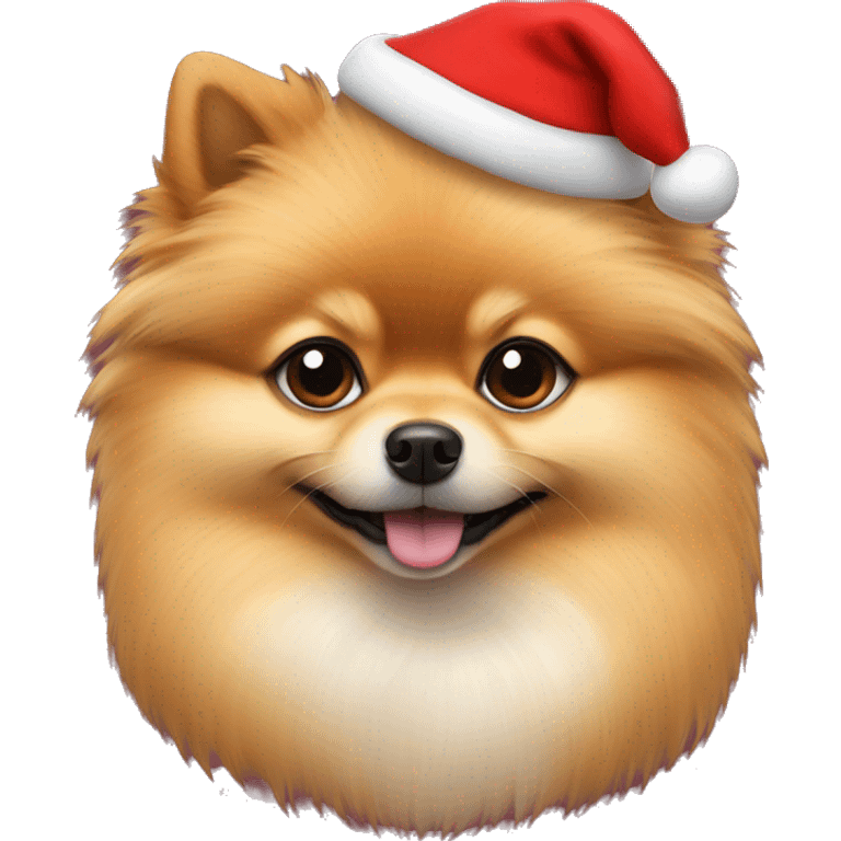 Pomeranian dog wearing a red christmas Sweater  emoji