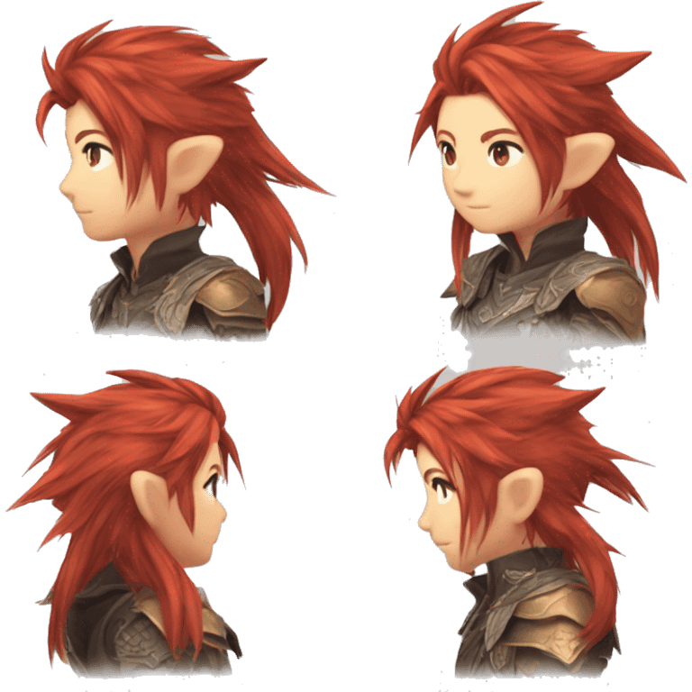 final fantasy red haired miqote emoji