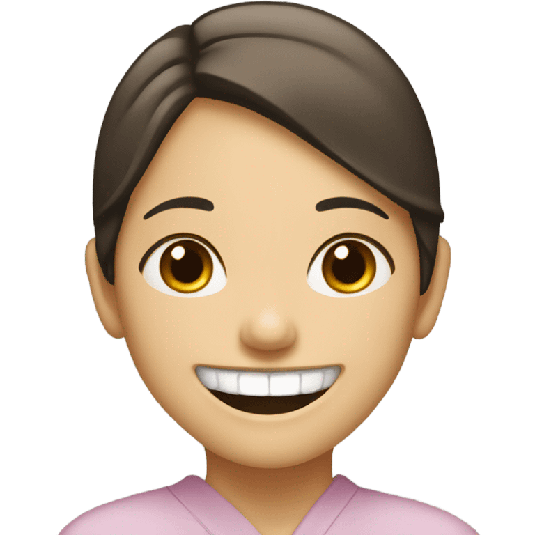 Huge smile on Japanese woman emoji