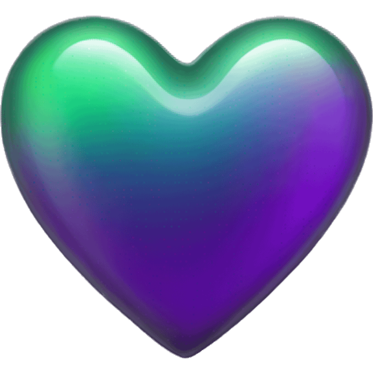 Purple green glass heart  emoji