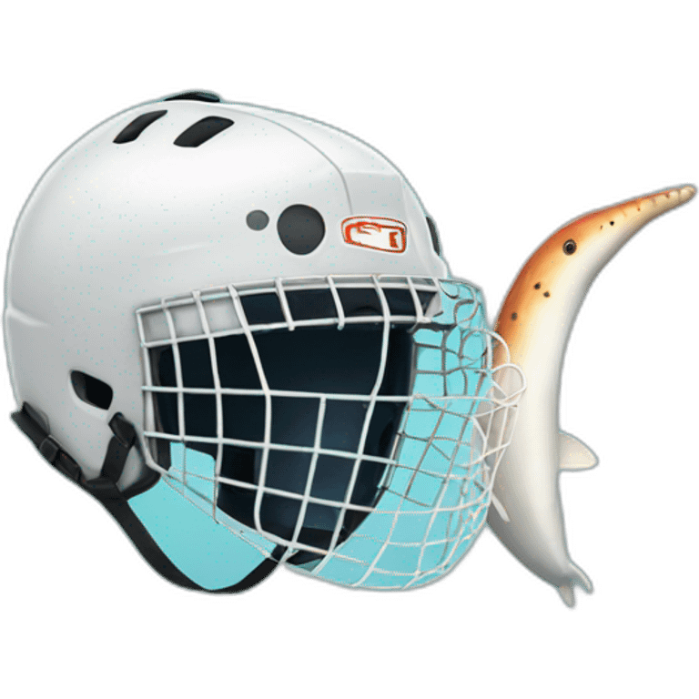 Narwhal with goalie helmet emoji