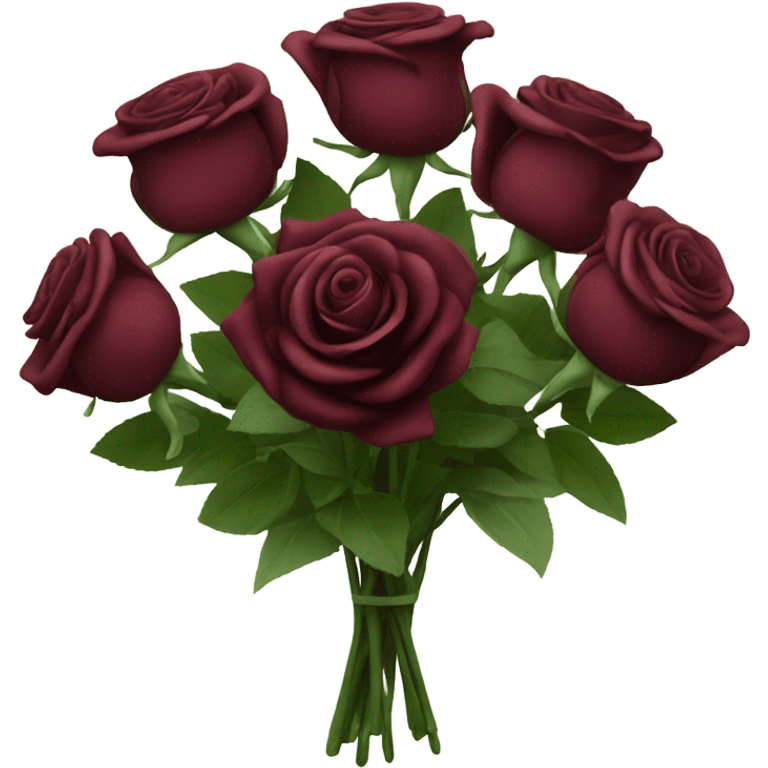 bouquet of burgundy roses  emoji