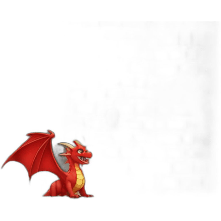 Red Dragon in castle tower emoji