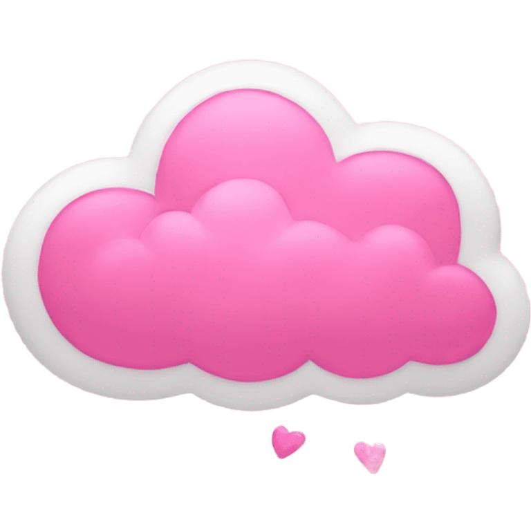 Thoughts cloud emoji with pink heats emoji