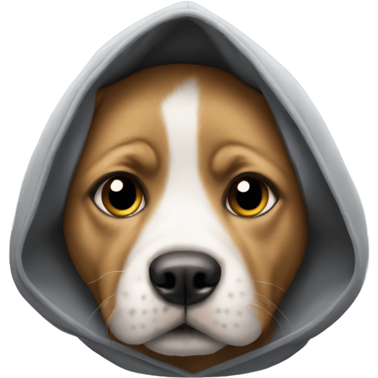 a dog wearing a hoodie emoji