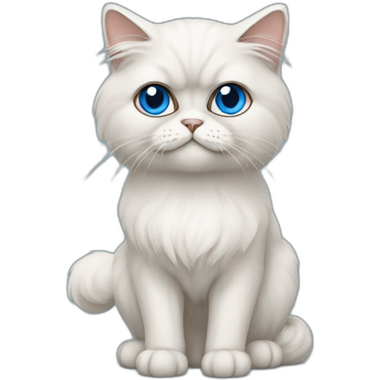 Persian cat with blue eyes emoji