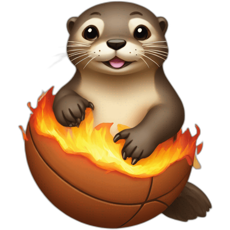 loutre avec une boule de feu emoji