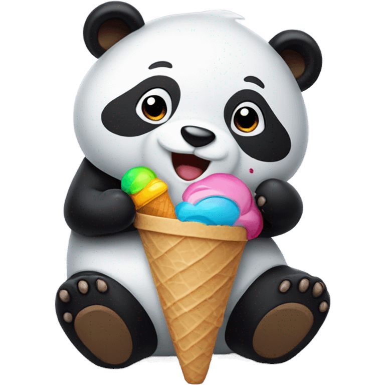 Panda eating ice cream emoji