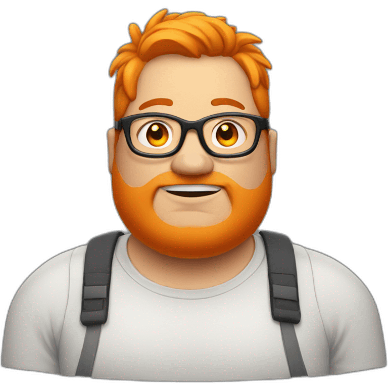 Fat man with orange hair and glasses  emoji