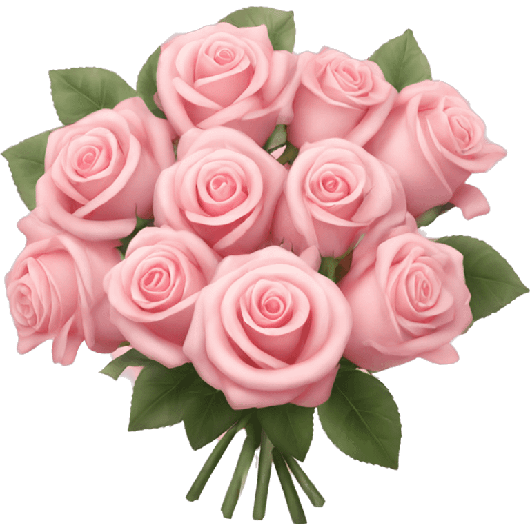 Pastel Pink roses bouquet with bow emoji