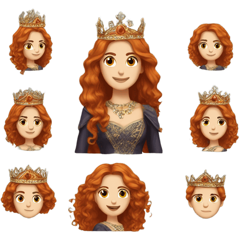 Hurrem Sultan orange wavy hair long hair and crown  emoji