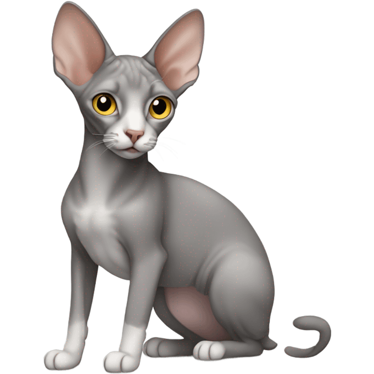 Grey Cornish Rex cat emoji