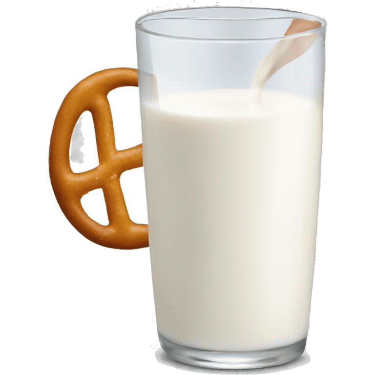 A glass of milk with a pretzel emoji