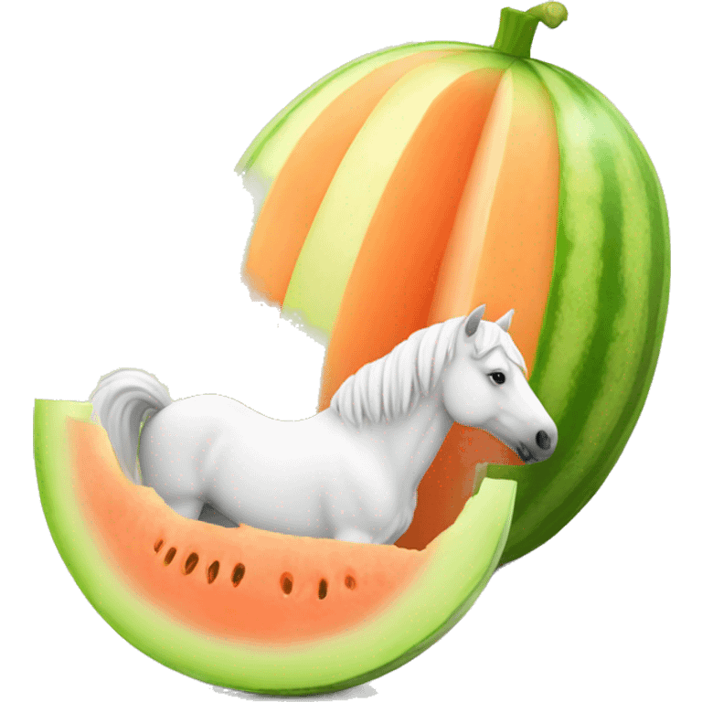 Melon and white horse emoji