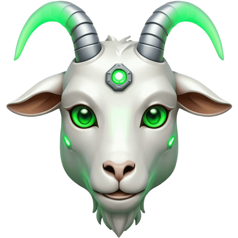 Cybrog Goat head green glowing eyes emoji