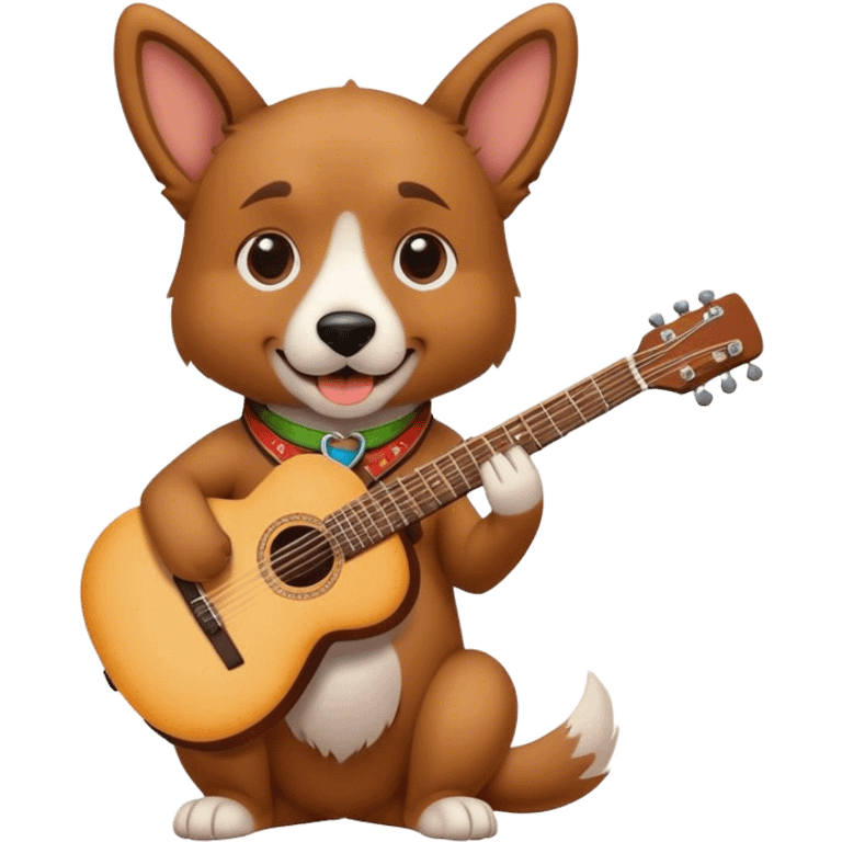 a dog play guitar emoji