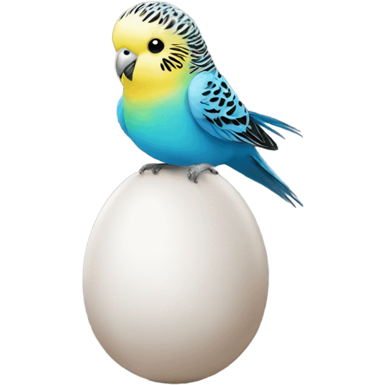 Budgie dancing on an egg emoji