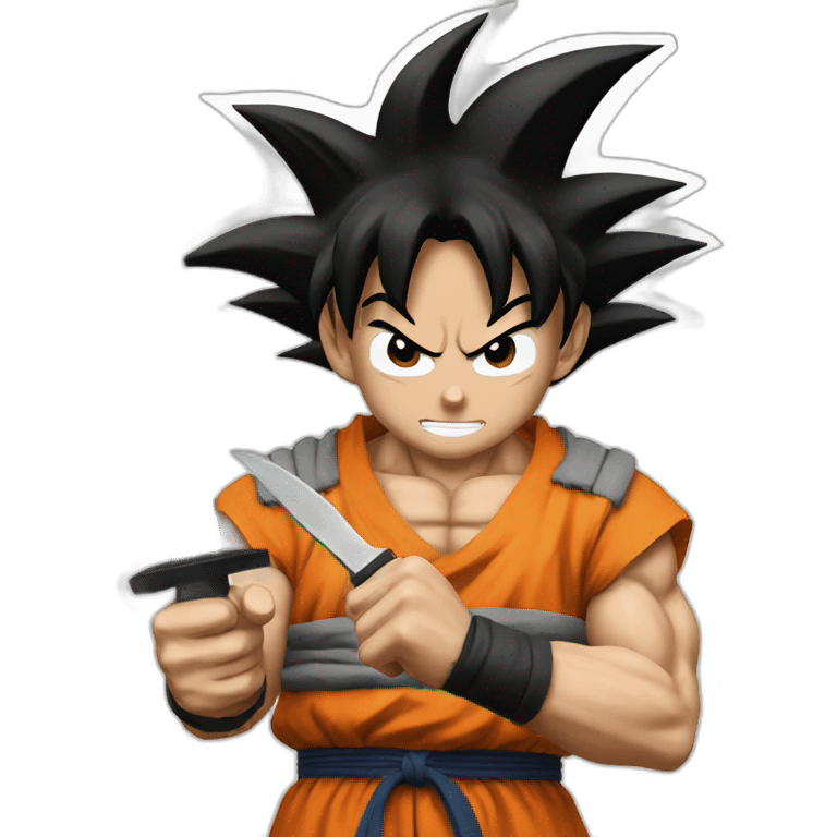 Goku holding a knife emoji